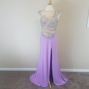 COPY - Rachel Allan Crystal Purple Dress